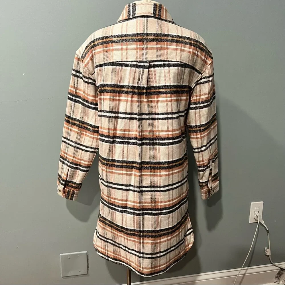 NWT Universal Thread Mid Length Plaid Shirt Jacket Size XS